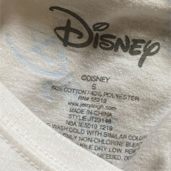 Disney Adult Light Weight Cropped Logo T-Shirt-White-Size S-GUC - Picture 5 of 7